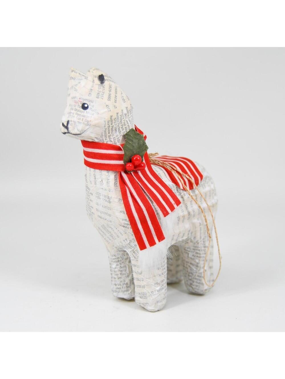 Llama Alpaca Paper Mache Newspaper Telephone Book Christmas Ornament Philippines